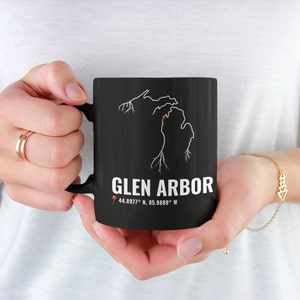 Taza de café de Glen Arbor Michigan, taza de café de Michigan, taza de recuerdo de Michigan, taza de café de 11 oz