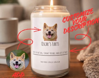 Personalized Dog Fart Candle, Personalized Dog Gift, Dog Lover Birthday Gift, Gift for Dog Owner, Funny Candles, Scented Soy Candle