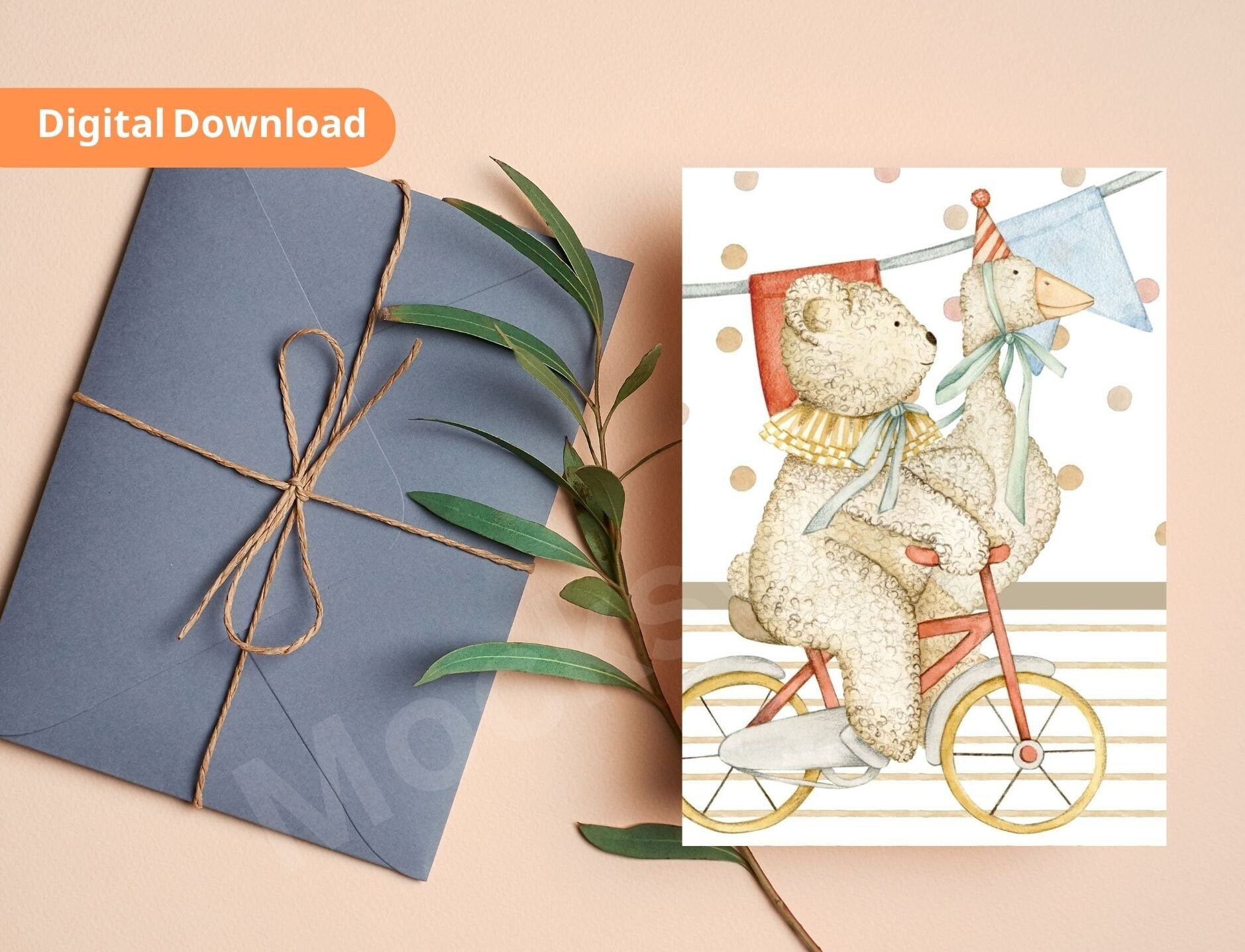 Printable New Baby Card, Nursery Card, Baby Gift, Baby Shower Card, Boy ...