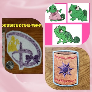 Disney Iron on Patches-Pascal, Repunzel, Lantern