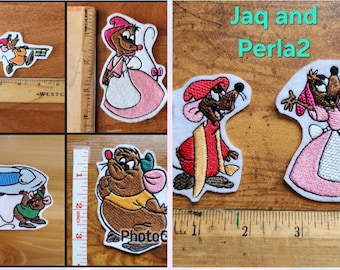 Disney Iron on Patches-Gus Jaq and Perla Cinderella