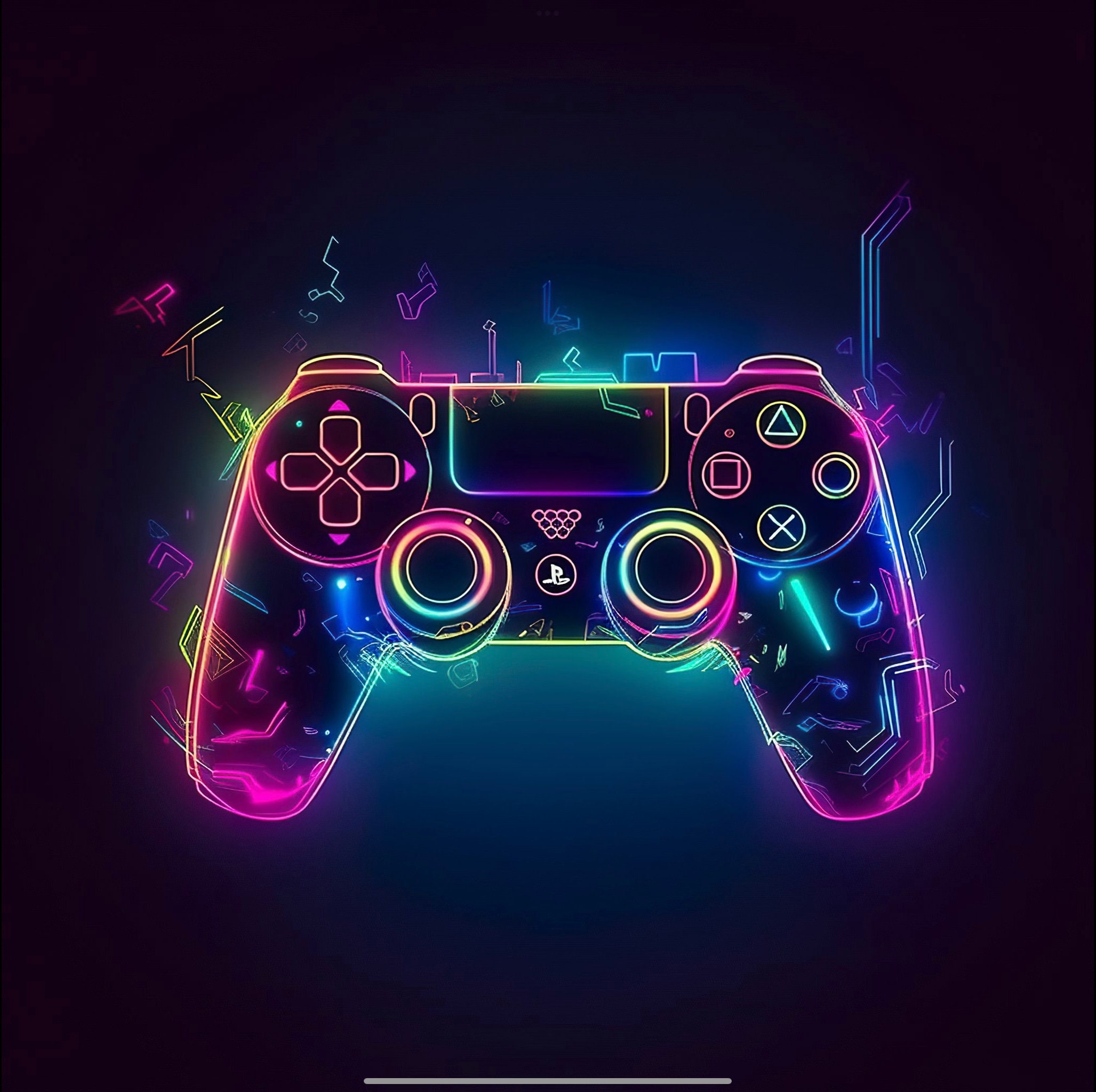 Konsttryck Gaming Controller Neon