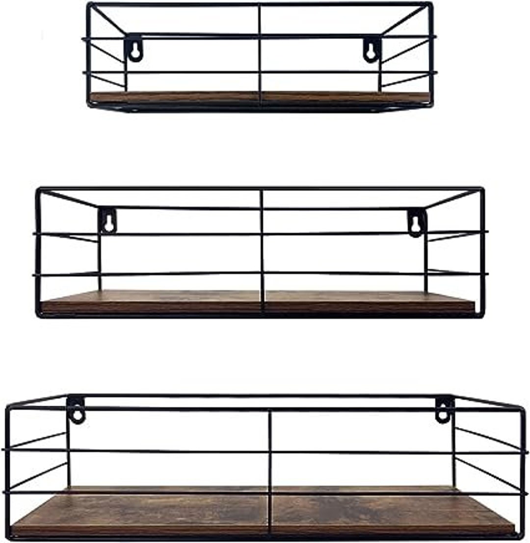 Set of 3 Floating Shelves Wood Shelves Shelves for Kitchen Etsy