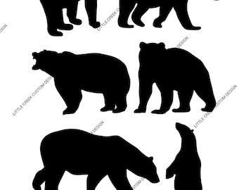 Bear SVG PNG, Grizzly Bear svg png, Black Bear svg png, Polar Bear svg png, Wildlife svg png, Forest Animal svg png, Silhouette svg png
