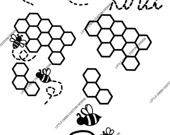 Bee SVG PNG, Honeycomb svg png, Spring svg png, Summer svg png, Bee Kind svg png