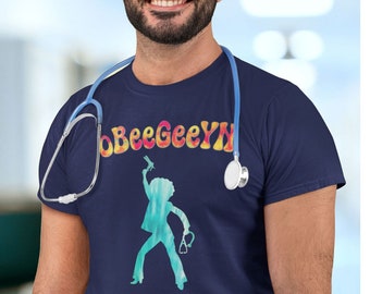 oBeeGeeYN - OB/GYN pun shirt, fun retro 70s style shirt for Obstetricians, Gynocologists, nurse or doctor