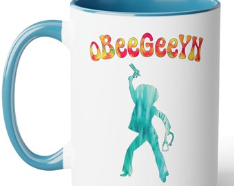 oBeeGeeYN - OB/GYN pun mug, fun retro 70s style coffee mug for Obstetricians, Gynocologists, OBGYN nurse or doctor