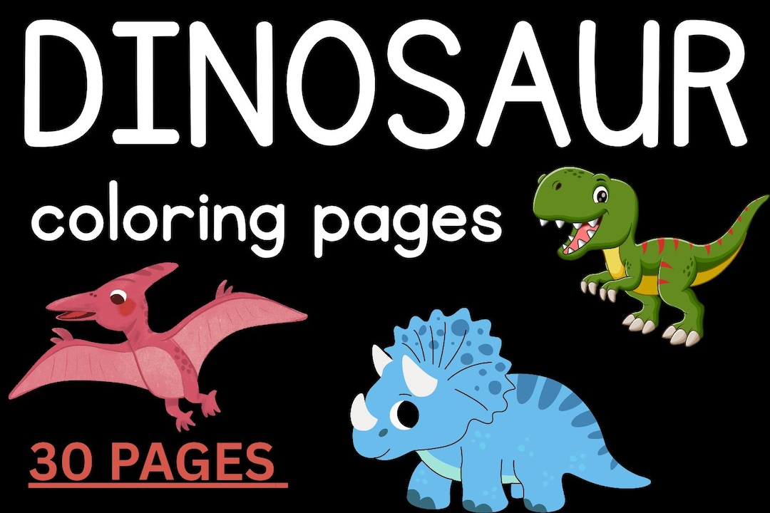 Dinosaur Coloring Book for Kids: 30 Printable Pages (digital Download ...