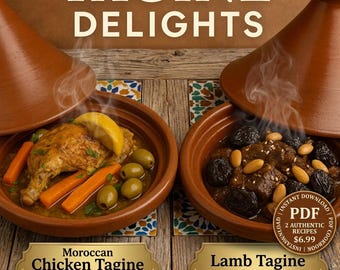 Moroccan Tagine Recipes: Chicken, Lamb Cookbook (Digital Download) | Prepare a Delicious Tagine Wherever You Are