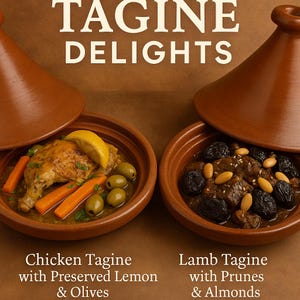 Ricette per il tajine marocchino in formato PDF / Ricettario tradizionale per il tajine di pollo e agnello / Guida al cibo marocchino / Download immediato
