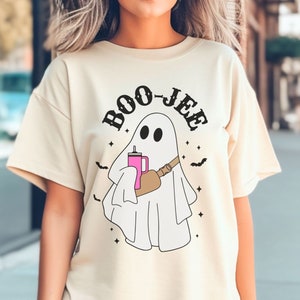 ハロウィンゴーストTシャツ、ブージーハロウィンシャツ、面白いハロウィンゴーストTシャツ、ハロウィンギフト、不気味な季節のゴーストTシャツ、ブーTシャツ