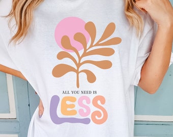 Minimalistisch T-shirt met bloemen, T-shirt boho Comfort Colors, shirt lente/zomer