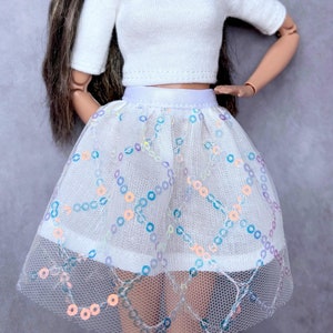 Doll Skirt, Doll Tulle Skirt, 1/6 Scale Fashion Clothes, 11.5 inch Doll Clothing, Doll Fashion Outfit, Doll Handmade, Gift for Her