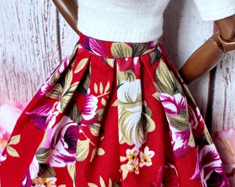Doll Floral Skirt 1/6 Scale Handmade Fashion Skirt for Doll Handmade Floral Doll Skirt 1/6 Scale Fashion Clothes for Doll Handmade Gift