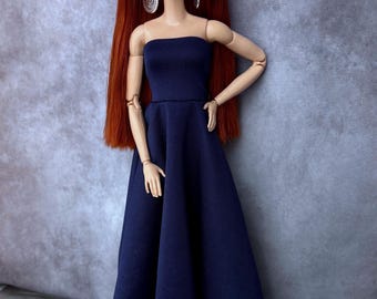Doll Dress, Handmade Doll Clothes, 11.5 inch Doll Dress, 1/6 Scale Doll Clothes, Long Dress for Doll, Doll Fashion Clothes, Gift for Her