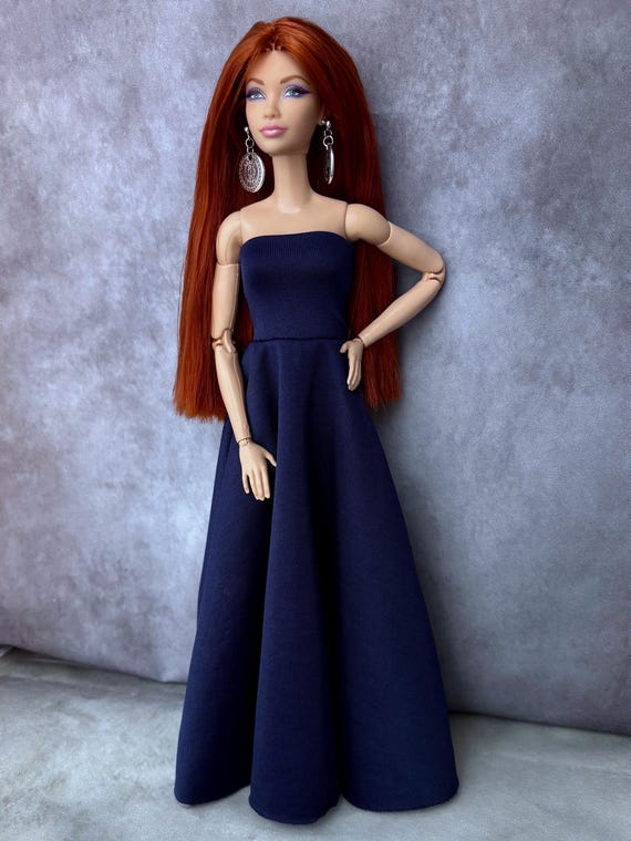 Doll Dress, Handmade Doll Clothes, 11.5 inch Doll Dress, 1/6 Scale Doll Clothes, Long Dress for Doll, Doll Fashion Clothes, Gift for Her