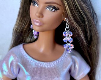 Doll Jewelry, Doll Earrings, 1/6 Scale Fashion Jewelry, 11.5 inch Doll Earrings, Doll Handmade Accessories, Dangle Earrings, Gift for Her