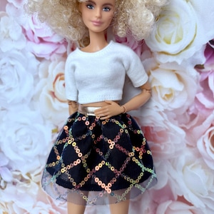 Doll Skirt, Doll Tulle Skirt, 1/6 Scale Fashion Clothes, 11.5 inch Doll Clothing, Doll Fashion Outfit, Doll Handmade, Gift for Her