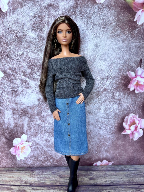 Doll Denim Skirt 11.5 Doll Fashion Clothes Handmade Denim for Doll 1 6 Scale Fashion Outfit 11.5 Inch Doll Trendy Clothing Gift for Her Etsy