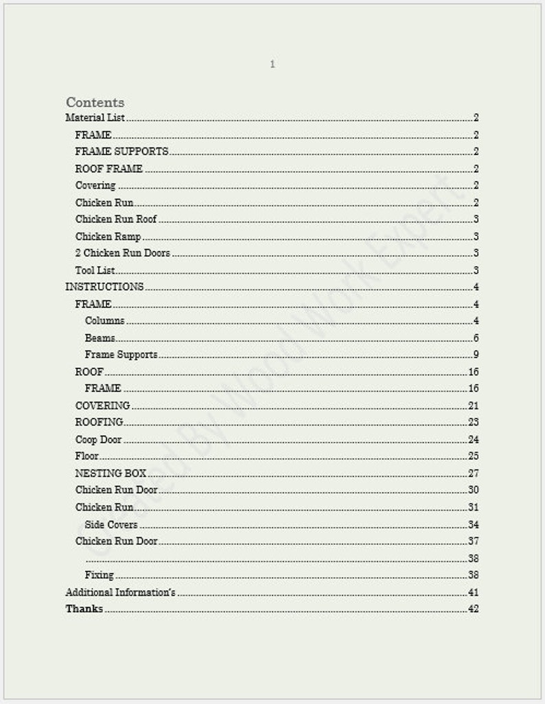 Chicken coop framing plan & material list, emailed only, The Chick-Inn