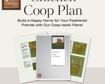 May include: A printable DIY chicken coop plan from Wood Working Expert. The plan includes a 3D rendering of the coop and detailed instructions for building it.