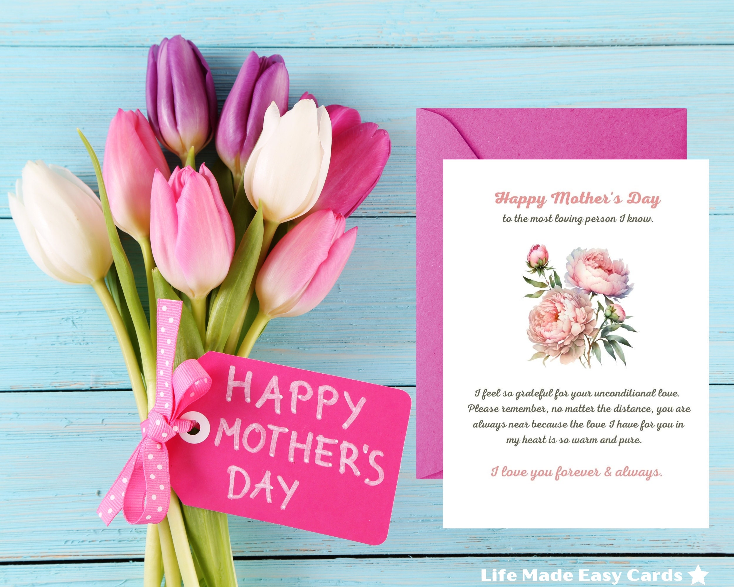 Printable Mothers Day Card, Digital Mothers Day Card, Instant Download ...