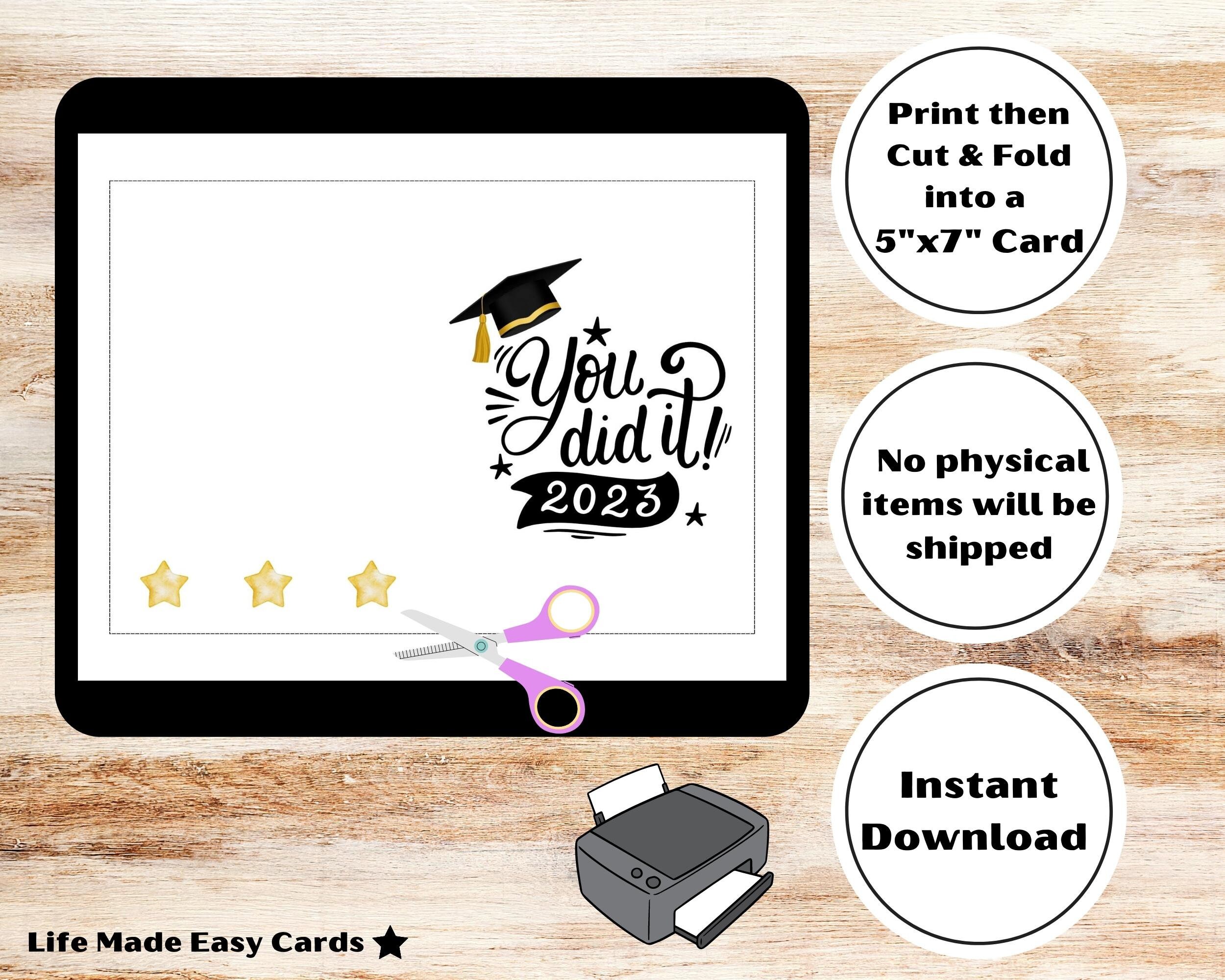 Printable Card, High School Graduation Card, Graduation Gifts