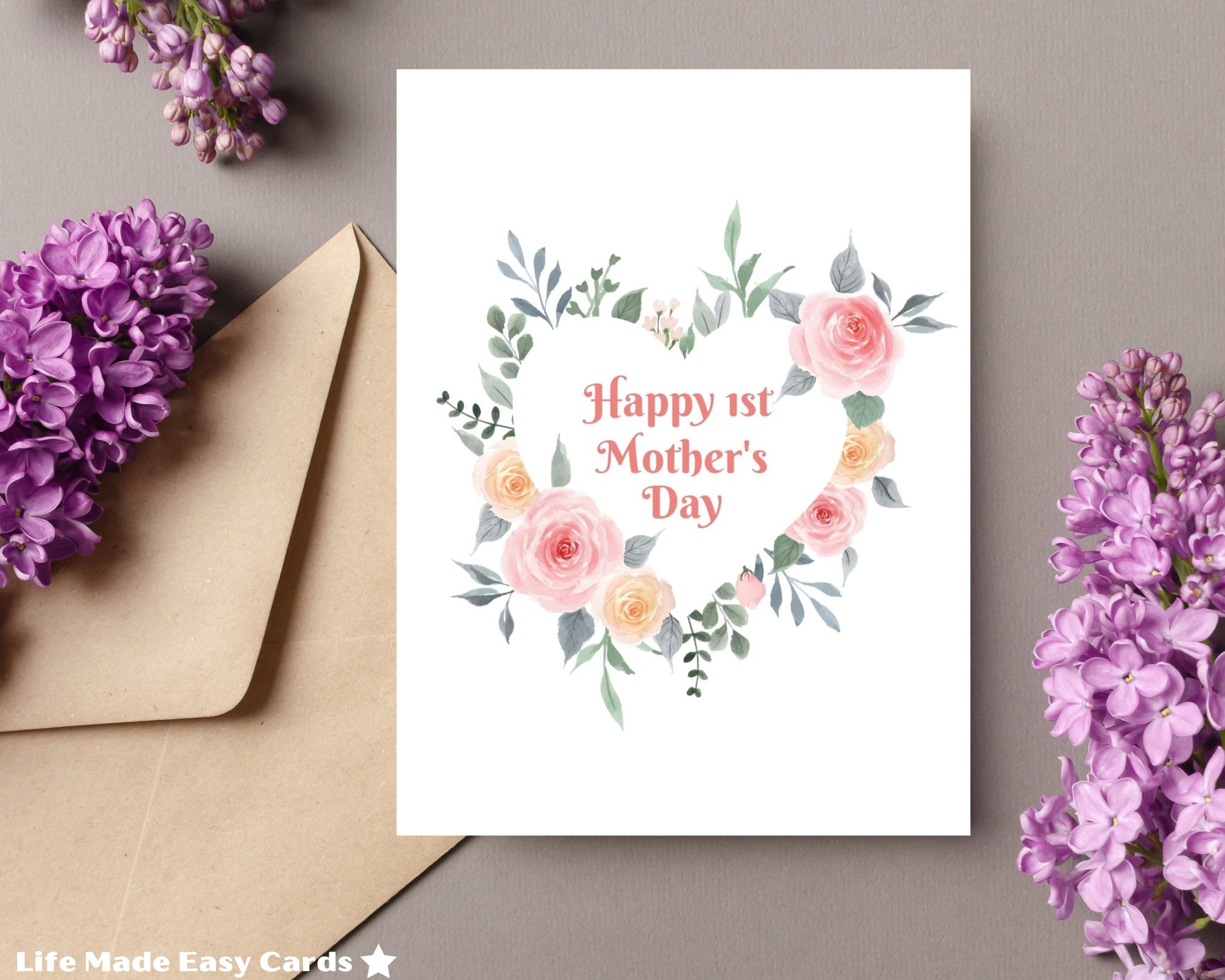 Happy 1st Mothers Day Card, Printable Mothers Day Card, Digital Mothers ...