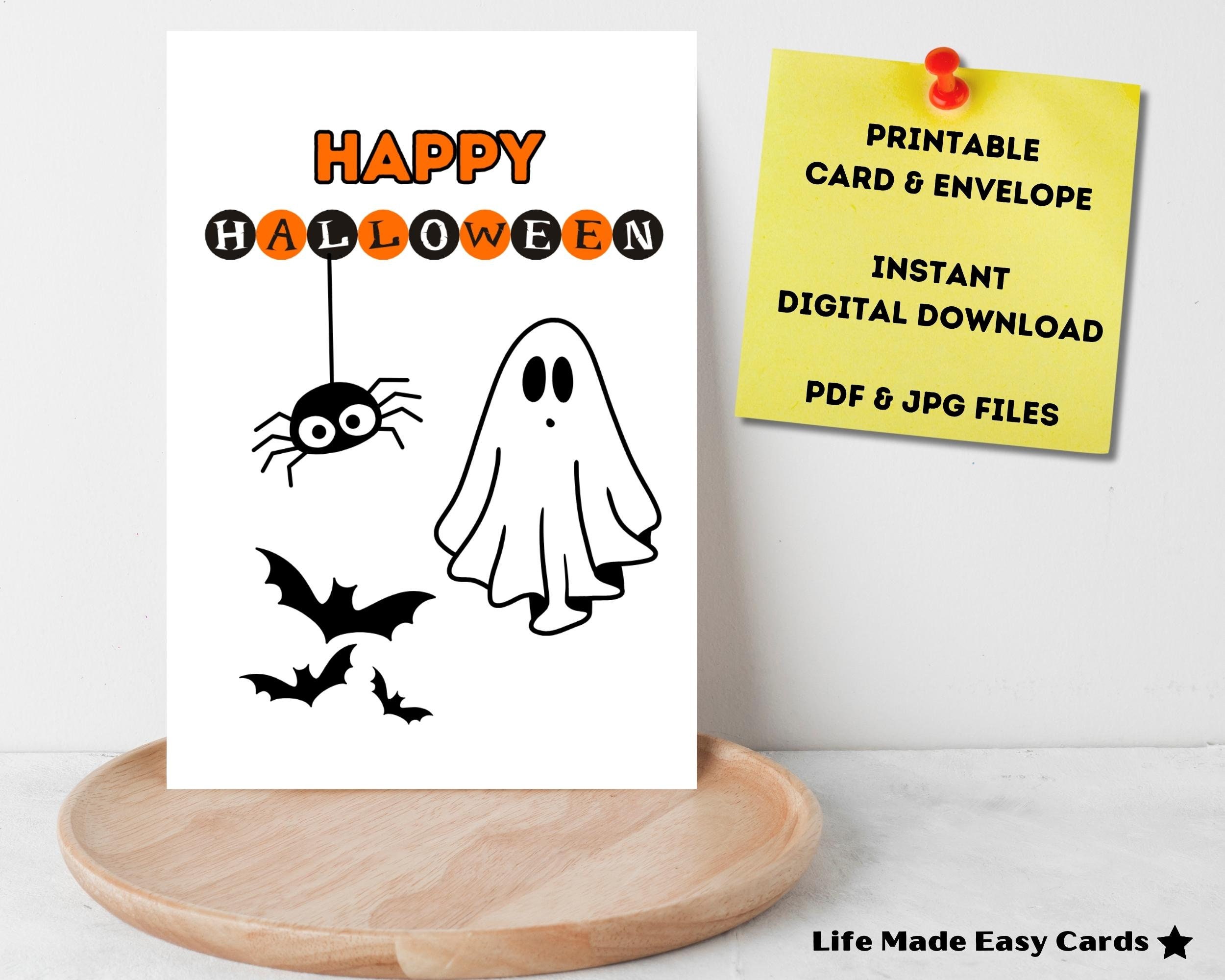 Happy Halloween Card PRINTABLE Halloween Greeting Card L Etsy Happy Halloween Card PRINTABLE Halloween Greeting Card L Etsy