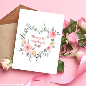 Happy 1st Mothers Day Card, Printable Mothers Day Card, Digital Mothers ...