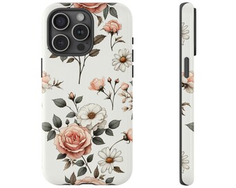 Beautiful Botanicals Elegant Artwork Phone Case | Tough Phone Case for iPhone 15 14 13 12 Samsung Galaxy S24 S23 Google Pixel 8 7