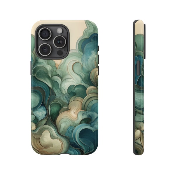 Emerald Flow Phone Case, iPhone 15 case, Samsung Galaxy S24 case, Google Pixel 8 case, fun phone case, beautiful phone case, phone case