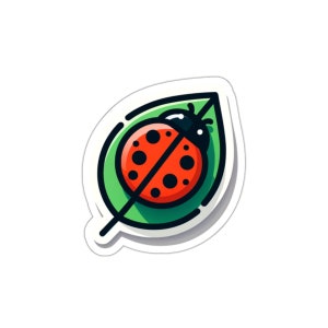 Ladybug Leaf Rider Sticker, Durable Vinyl Sticker, Cute Sticker, Nature Lover Sticker, Animal Sticker, Outdoor Sticker, Journaling