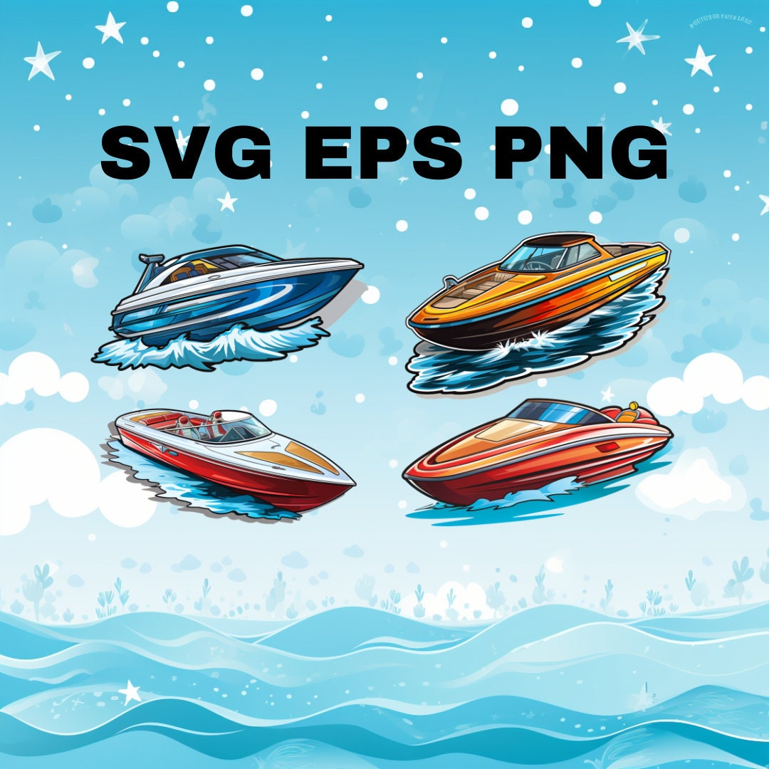 Speedboat vector drawing