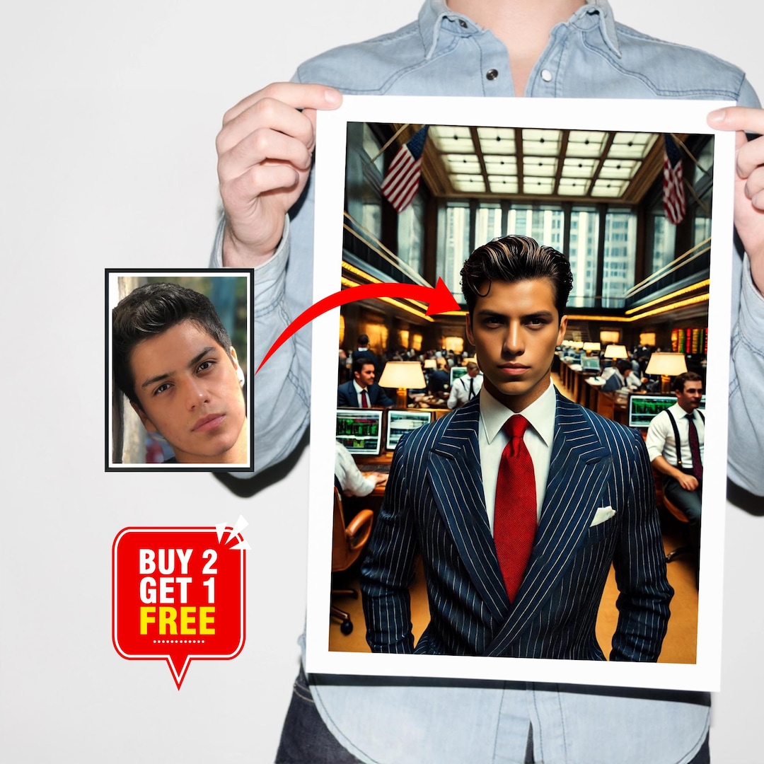 Custom Wolf of Wall Street Style Portrait Lifestyle Digital Art — free download