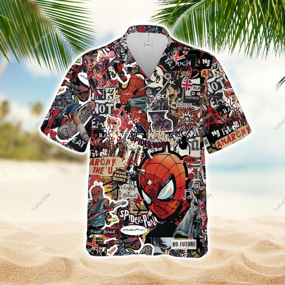 Spider Punk Hawaiian Shirts, Spider Man Across