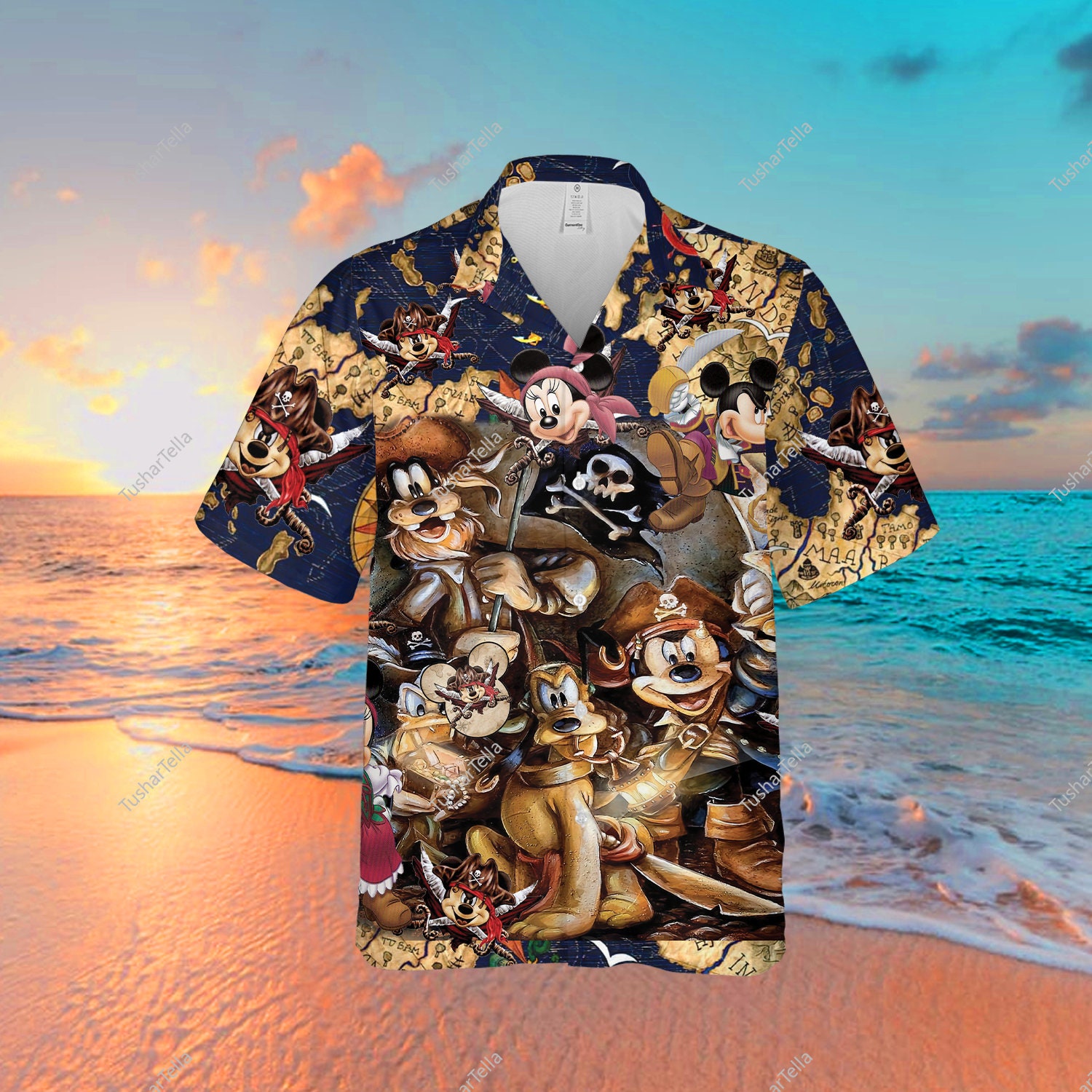 Discover Mickey Mouse Pirate Hawaiian Shirt, Summer Hawaiian Shirt