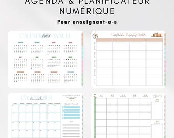 Agenda et planificateur numérique pour enseignants 2026-2027