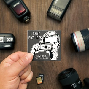 Photography Sticker: I Take Pictures, Retro Pop Art Vinyl Decal