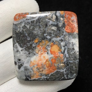 Natural Maligano Jasper, Cushion Cabochon, 32x30x6 MM, 64 CTS, Beautiful Cabochon, #9751