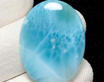 Larimar naturale, cabochon ovale, 28x22x4 MM, 26 CTS, bellissimo cabochon, n. 20709