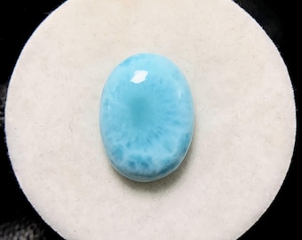 Natural Larimar, Oval Cabochon, 15x11x4 MM, 7 CTS,Beautiful Cabochon,#19262