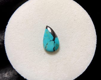 Natural Hubei Turquoise, Pear Cabochon, 13x7x3 MM, 2 CTS, Beautiful Cabochon,#18451