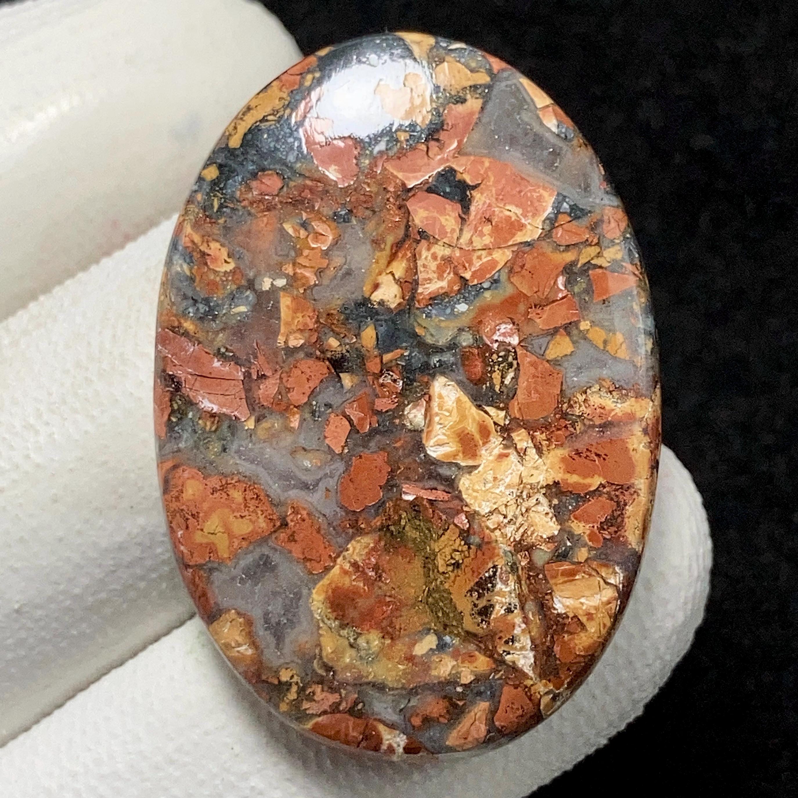 Natural Maligano Jasper, Oval Cabochon, 37x26x6 MM, 49 CTS Beautiful Cabochon,#13988