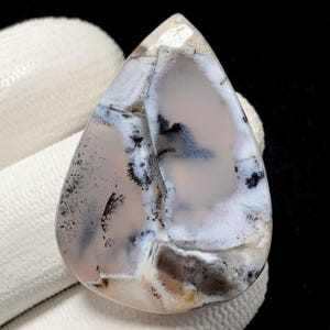 Dendrite Opal, Pear Cabochon, 38x27x5 MM, 39 CTS, Beautiful Cabochon,#17306