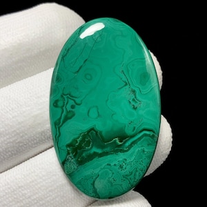 Natural Malachite Copper Mineral, Oval Cabochon, 44x27x5 MM, 64 CTS, Beautiful Cabochon,#17876