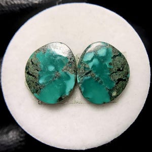 Cloud Mountain Turquoise Pair, Freeform Cabochon, 14x12x2 MM, 7 CTS, Beautiful Cabochon,#18727