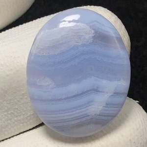Blue Lace Agate, Oval Cabochon, 26x21x5 MM, 22 CTS,Beautiful Cabochon,#11463