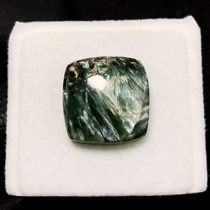 Natural Seraphinite, Cushion Cabochon, 15x15x5 MM, 10 CTS,Beautiful Cabochon,#13424