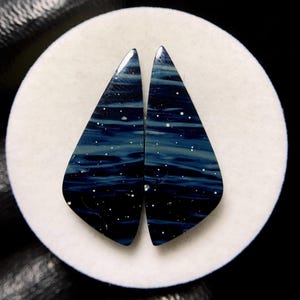 Blue Slag AKA Leland Blue Mountain Stone Pair, Freeform Cabochon, 29x12x3 MM, 23 CTS, Beautiful Cabochon,#18285
